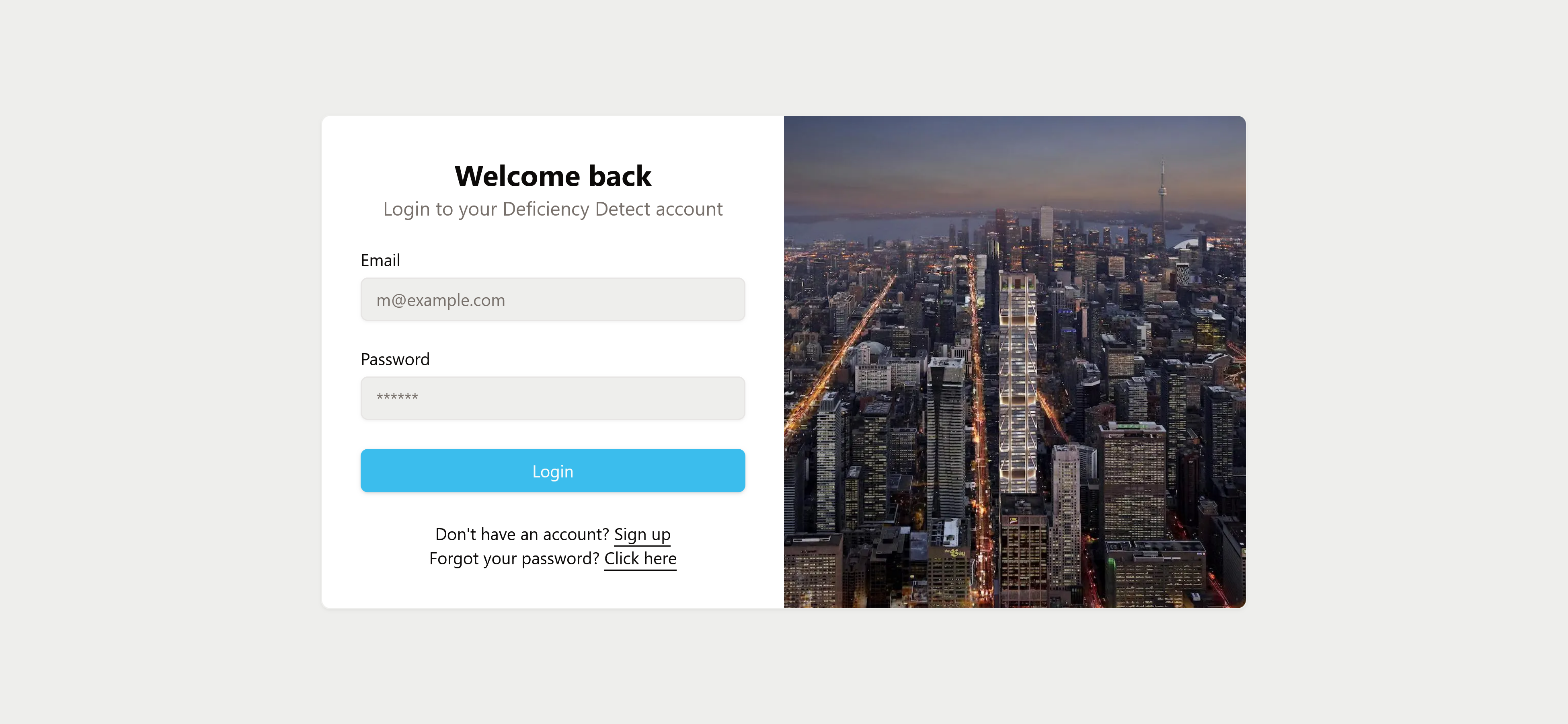 Deficiency Detect Login Page