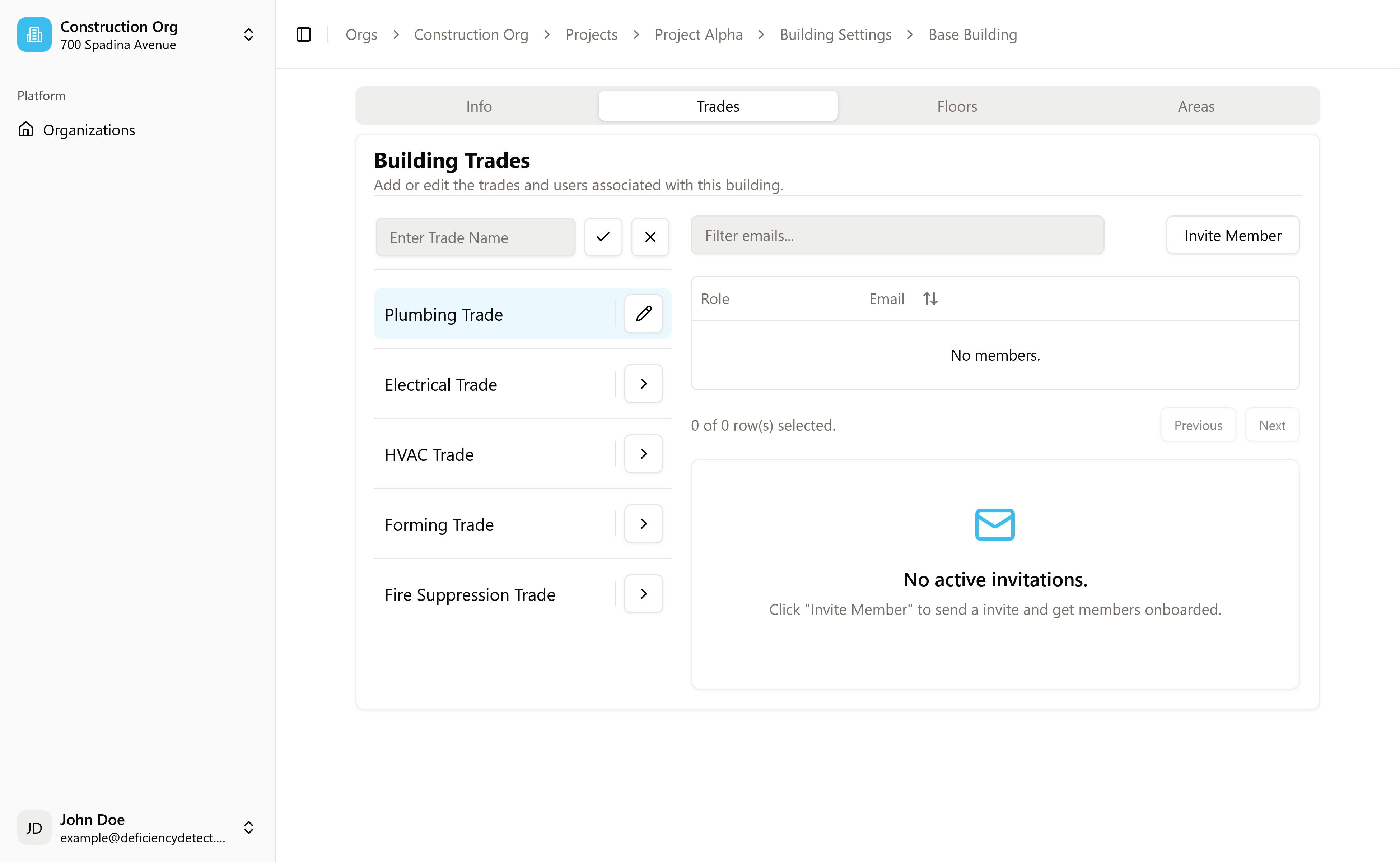 Add Trade Input and List